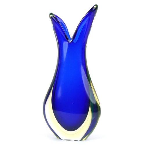 238 - Large Murano Sommerso three colour glass vase, 42cm high