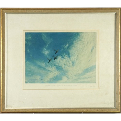 1266 - Frank Wootton - Looking For Trouble, Spitfires in the Battle of Britain, pencil signed print in colo... 