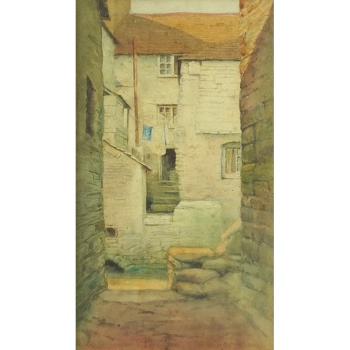 598 - Continental buildings, early 20th century watercolour, mounted, framed and glazed, 32cm x 18cm exclu... 