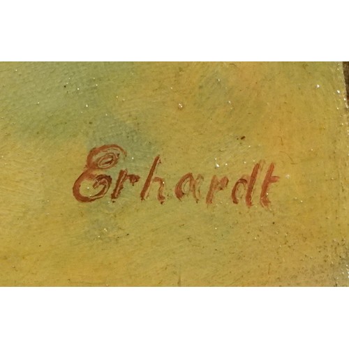 119 - Erhardt - Horse Head, oil on canvas, inscriptions verso, mounted and framed, 50cm x 39.5cm excluding... 