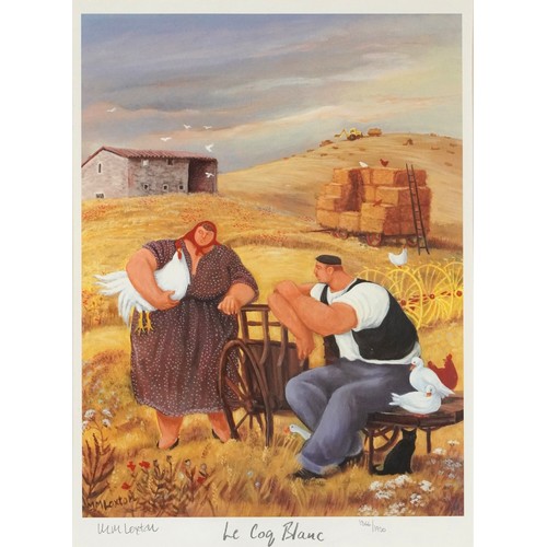 1376 - Margaret Loxton - Le Dejeuner and Le Coq Blanc, pair of pencil signed prints in colour, each with Wi... 