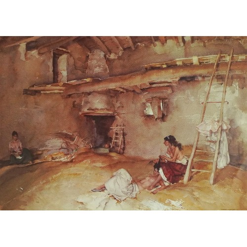 1119 - William Russell Flint - A Scrap of Newspaper and The First to Rise, pair of prints in colour, Victor... 