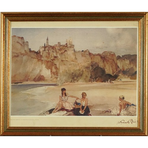 1119 - William Russell Flint - A Scrap of Newspaper and The First to Rise, pair of prints in colour, Victor... 