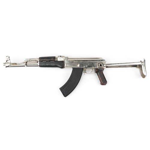 682 - *WITHDRAWN*1970s chrome plated Rk 62 assault rifle, 88cm in length (the loading mechanism and barrel... 