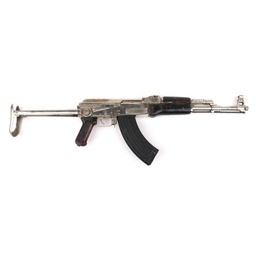 682 - *WITHDRAWN*1970s chrome plated Rk 62 assault rifle, 88cm in length (the loading mechanism and barrel... 