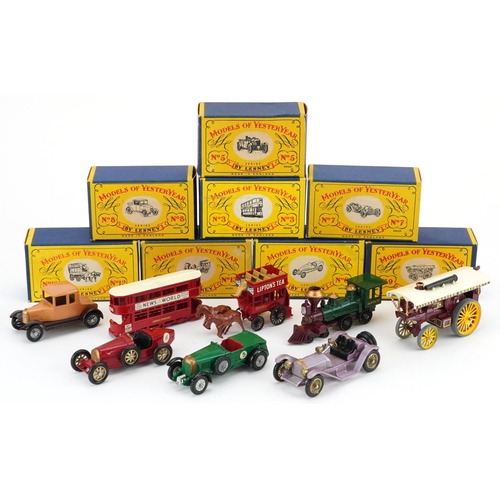 1555 - Eight vintage Lesney Models of Yesteryear diecast vehicles with boxes comprising  Y-3, Y-5, Y-6, Y-6... 