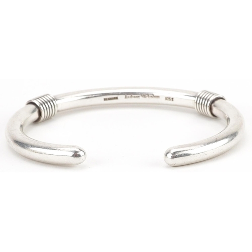 2257 - Andreas Mikkelsen, mid century Danish 925S sterling silver cuff bangle, 7.5cm wide, 56.0g