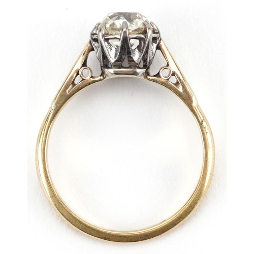 2002 - 18ct gold and platinum diamond solitaire ring, the diamond approximately 1.20 carat, size M, 3.0g