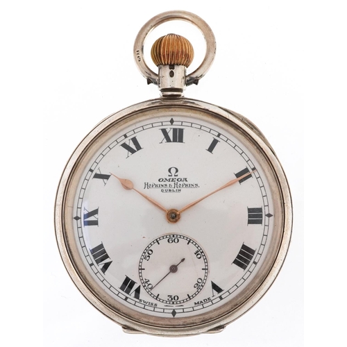 2013 - Omega, gentlemen's silver keyless open face pocket watch having enamelled and subsidiary dials with ... 