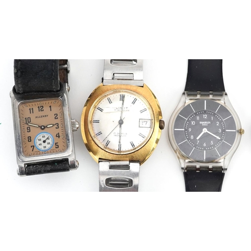 2730 - Six vintage ladies and gentlemen's wristwatches comprising Timex, Swatch, Limit, Avia, Slava and All... 