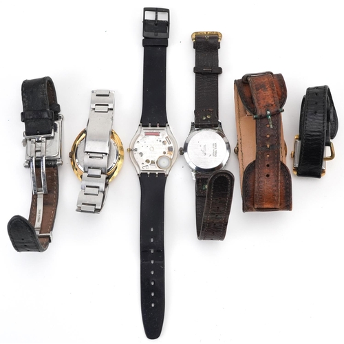 2730 - Six vintage ladies and gentlemen's wristwatches comprising Timex, Swatch, Limit, Avia, Slava and All... 