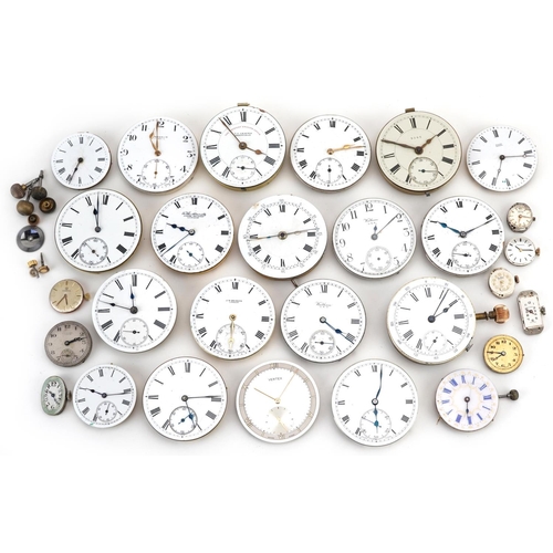 2744 - Victorian and later pocket watch and wristwatch movements, the pocket watch movements predominantly ... 