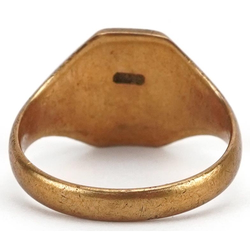 2106 - 9ct gold unengraved signet ring, size N/O, 4.9g