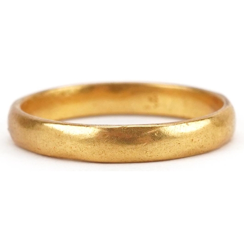 2598 - 22ct gold wedding band, size L, 2.8g