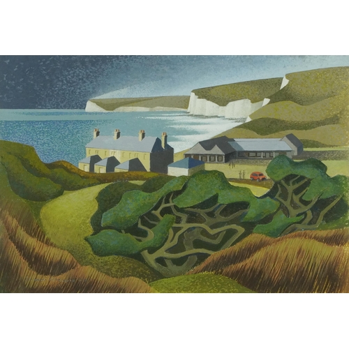 499 - Stuart McCrorie 2008 - Birling Gap, contemporary gouache, label verso, mounted, framed and glazed, 5... 