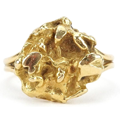 2006 - John Donald, 1960's 18ct gold ring in the form of a gold nugget, London 1969, size K, 6.8g