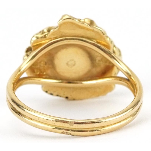 2006 - John Donald, 1960's 18ct gold ring in the form of a gold nugget, London 1969, size K, 6.8g