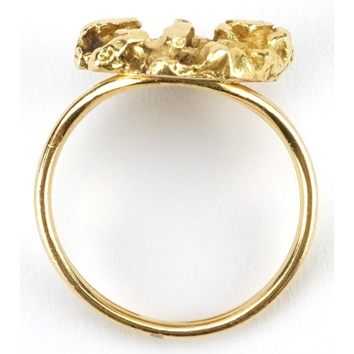 2006 - John Donald, 1960's 18ct gold ring in the form of a gold nugget, London 1969, size K, 6.8g