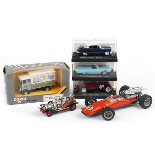 1562 - Vintage and later model and toy cars including Schuco Ferrari Formel II, Corgi Toys Chitty Chitty Ba... 