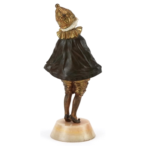 6 - Dimitri Haralamb Chiparus, French Art Deco partially gilt patinated bronze statuette of a young fema... 