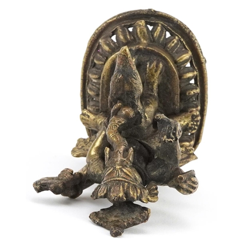 222 - 19th century Indian bronze statuette of Ganesh, 12.5cm high