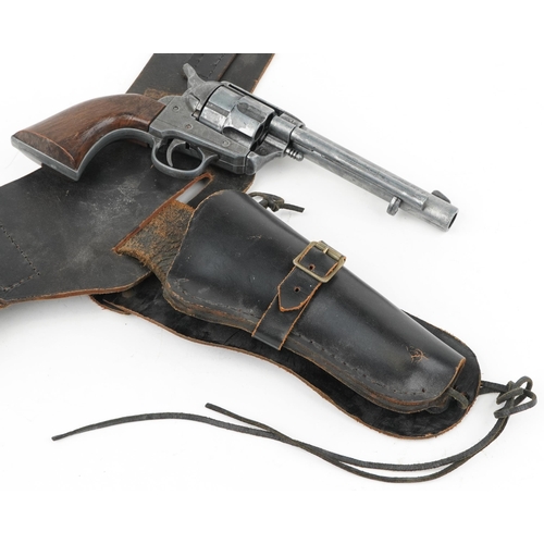 691 - BKA decorative model of a Colt single action Army 45 revolver with leather holster, the revolver 28.... 