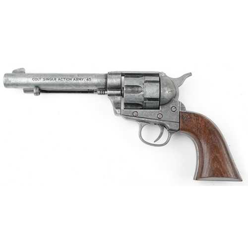 691 - BKA decorative model of a Colt single action Army 45 revolver with leather holster, the revolver 28.... 