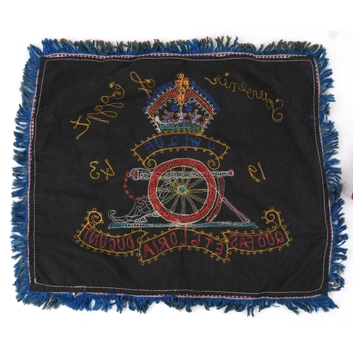 676 - Military interest Royal Engineers textile embroidered Souvenir of Egypt 1943 and a Gurkha's knife wi... 