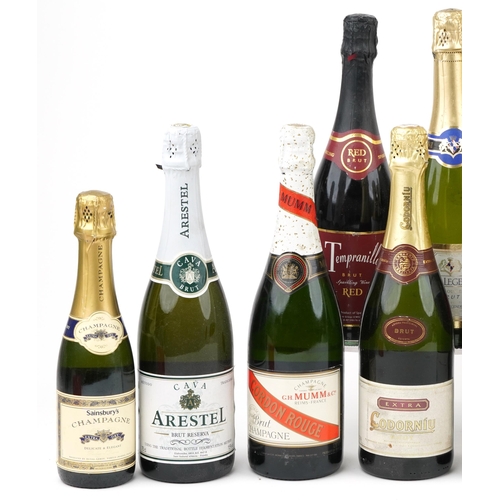 1128 - Twenty bottles of Champagne and sparkling wine including Mumm and Codorniu