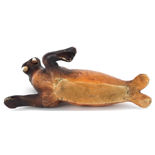 138 - Austrian cold painted bronze walrus, 14cm in length