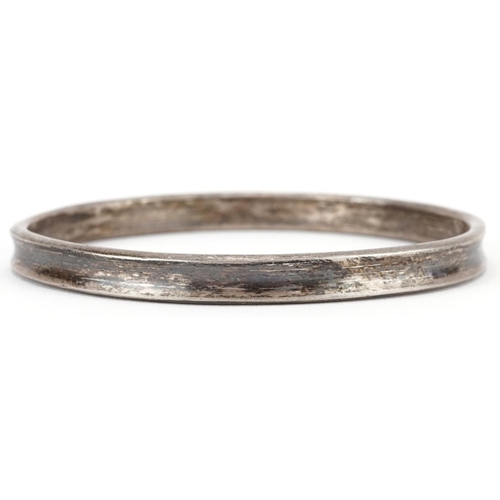 2685 - Tiffany & Co silver concave bangle, 7cm in diameter, 31.2g