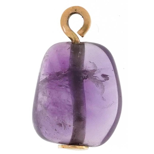 2662 - 18ct gold amethyst pendant, 1.9cm high, 2.5g