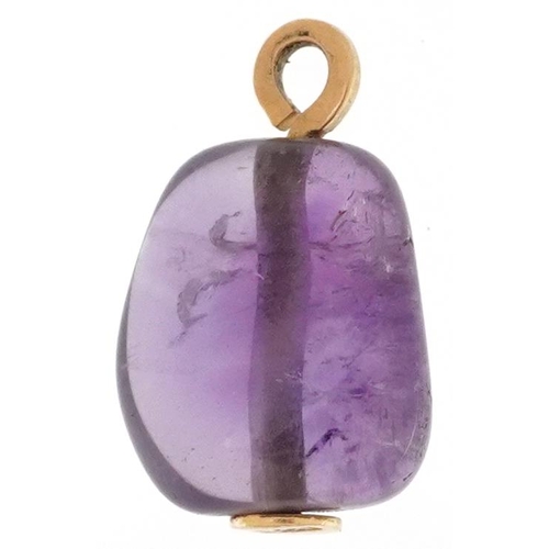 2662 - 18ct gold amethyst pendant, 1.9cm high, 2.5g