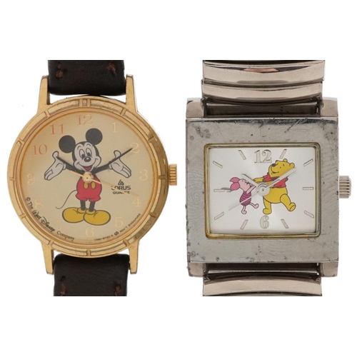 2647 - Two Walt Disney character wristwatches comprising Winnie the Pooh and Mickey Mouse, the largest 25mm... 