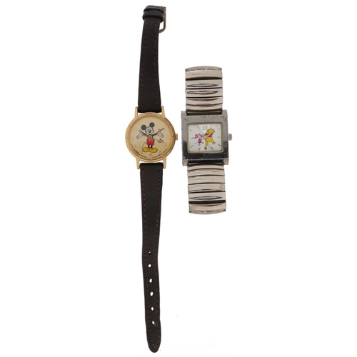 2647 - Two Walt Disney character wristwatches comprising Winnie the Pooh and Mickey Mouse, the largest 25mm... 