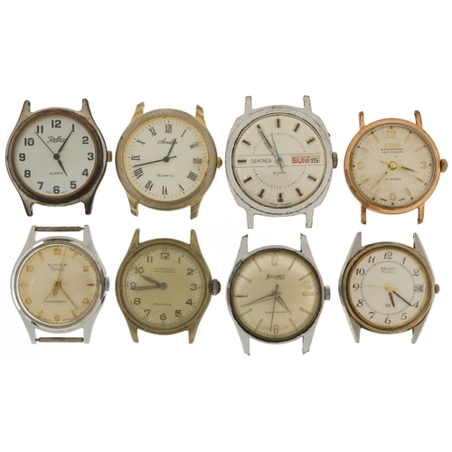 2761 - Eight vintage and later gentlemen's wristwatches including Cimier, Sekonda with day/date aperture, O... 