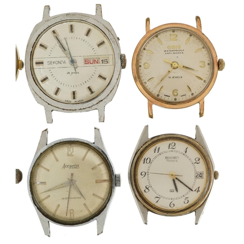 2761 - Eight vintage and later gentlemen's wristwatches including Cimier, Sekonda with day/date aperture, O... 