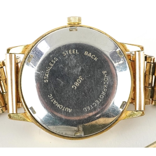 2140 - Gentlemen's automatic wristwatch having silvered dial with date aperture and monogrammed W B, the ca... 