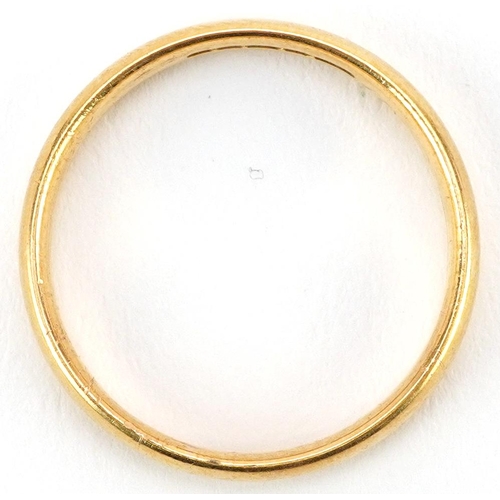 2028 - 22ct gold wedding band, Birmingham 1939, size S, 4.5g