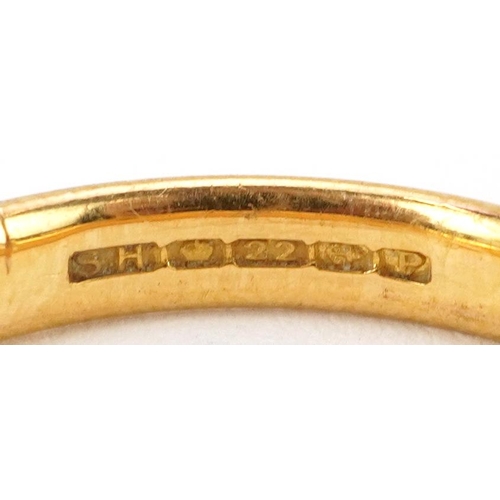 2028 - 22ct gold wedding band, Birmingham 1939, size S, 4.5g