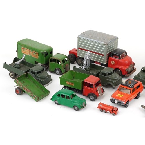 1566 - Vintage diecast vehicles including Tri-ang Minic lorries, Lonestar lorry, Dinky Supertoys Centurion ... 