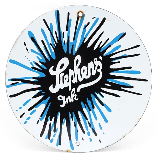 547 - Circular Stephen's Ink enamel advertising sign, 20.5cm in diameter