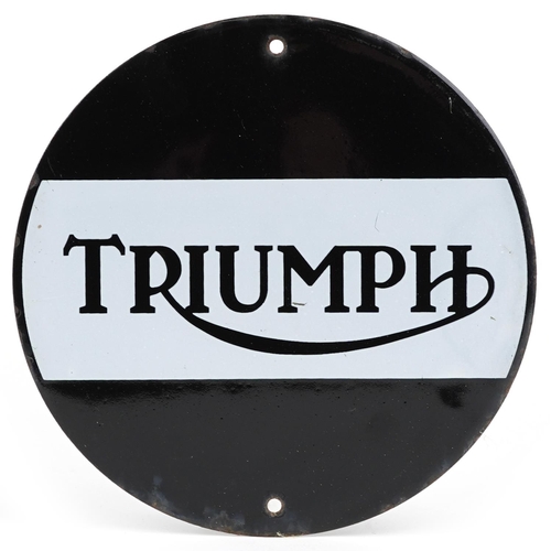 548 - Automobilia interest circular Triumph enamel advertising sign, 20.5cm in diameter