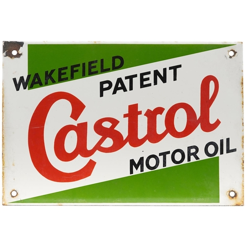 544 - Automobilia interest Castrol Motor enamel advertising sign, 26cm x 18cm