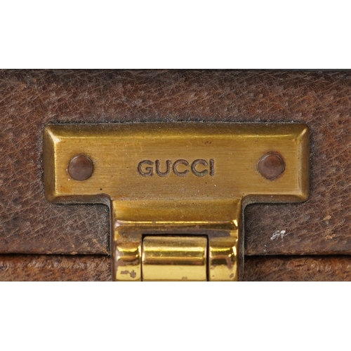 1269 - Vintage gentlemen's Gucci brown leather brief case, 8.5cm H x 43cm W x 31cm D
PROVENANCE: Purchased ... 