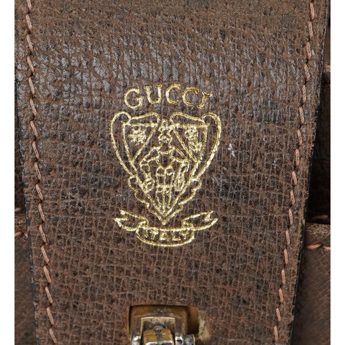 1269 - Vintage gentlemen's Gucci brown leather brief case, 8.5cm H x 43cm W x 31cm D
PROVENANCE: Purchased ... 