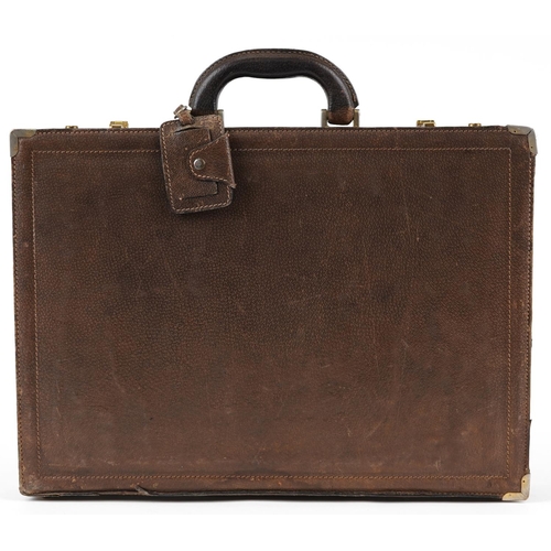 1269 - Vintage gentlemen's Gucci brown leather brief case, 8.5cm H x 43cm W x 31cm D
PROVENANCE: Purchased ... 