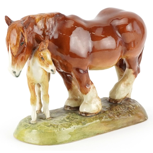 1142 - Royal Doulton horse group, The Chestnut Mare HN2522, 24cm in length