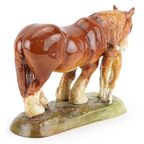 1142 - Royal Doulton horse group, The Chestnut Mare HN2522, 24cm in length