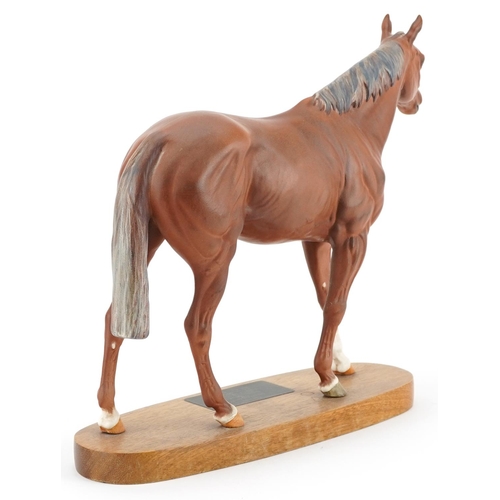 1145 - Beswick Connoisseur model of race horse Grundy raised on an oval plinth base, 35cm in length